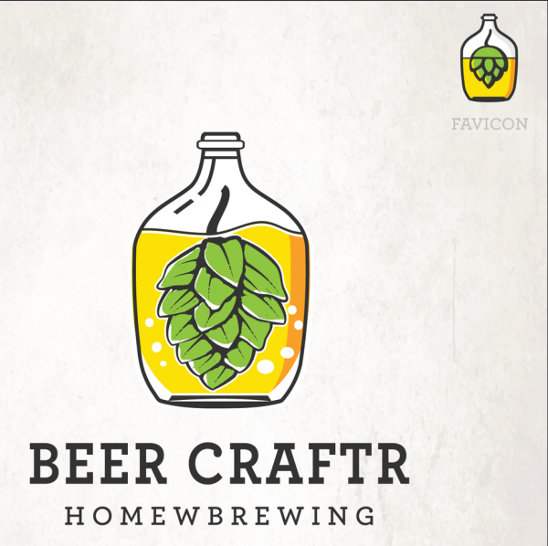 Illustrated  logo  and favicon design for a beer company