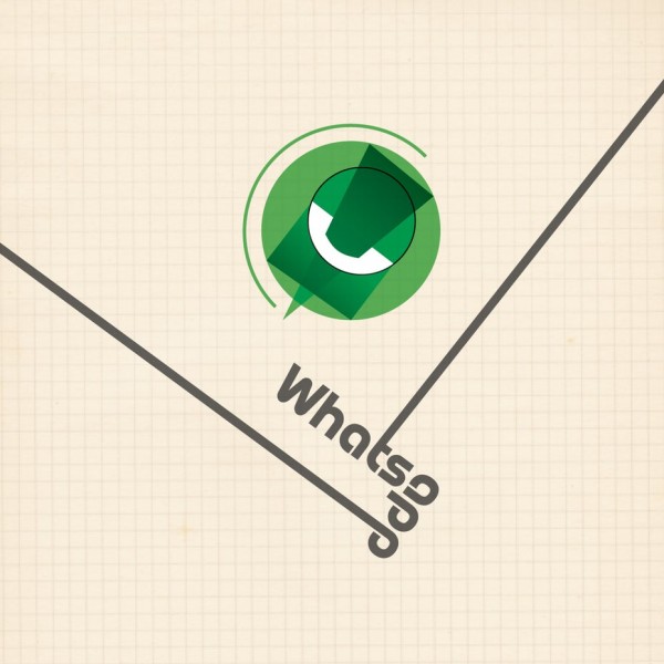 WhatsApp  logo  in Bauhaus design style