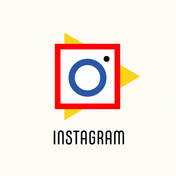 Instagram  logo  in Bauhaus design style