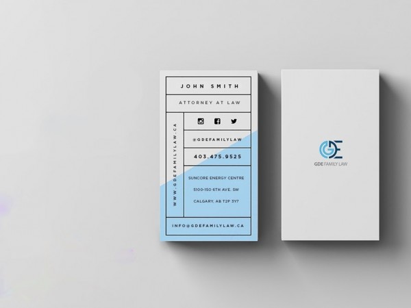 GDE Family Law business card