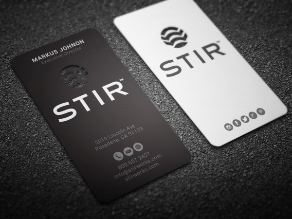 STIR business card design