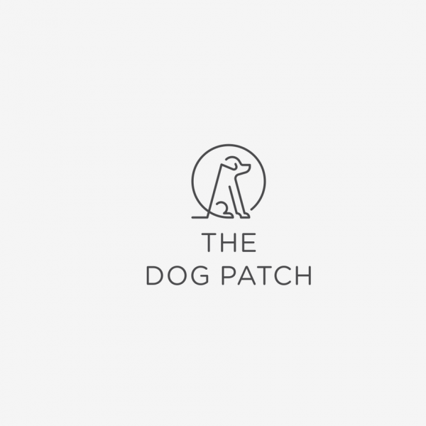  logo  with dog line drawing