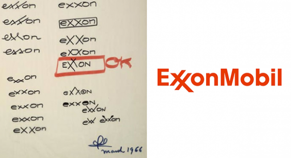 Exxon  logo  process sketch