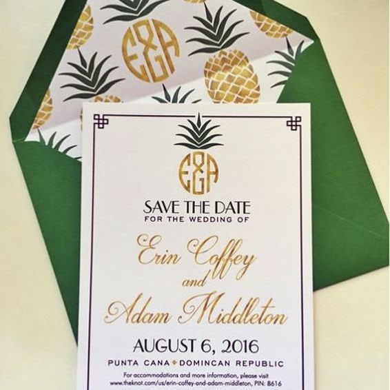 pineapple wedding invite