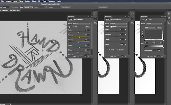 Digital hand-lettering in Photoshop