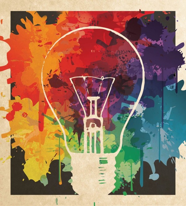 colorful light bulb