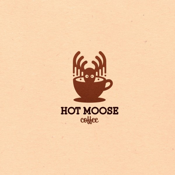 playful moose coffee  logo  design