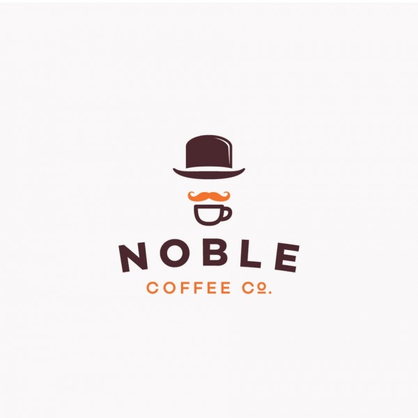 mustache inspired coffee  logo 