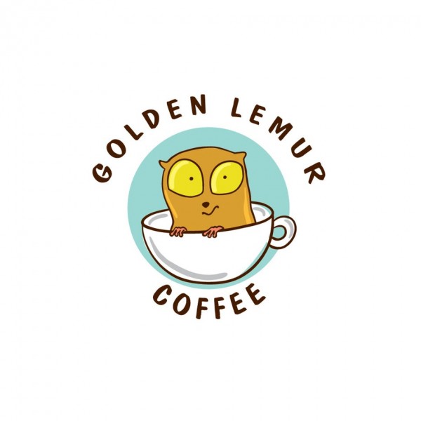 Golden lemur coffee  logo  design