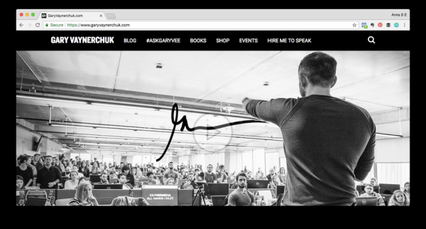 Screenshot of Gary Vaynerchuk’s website