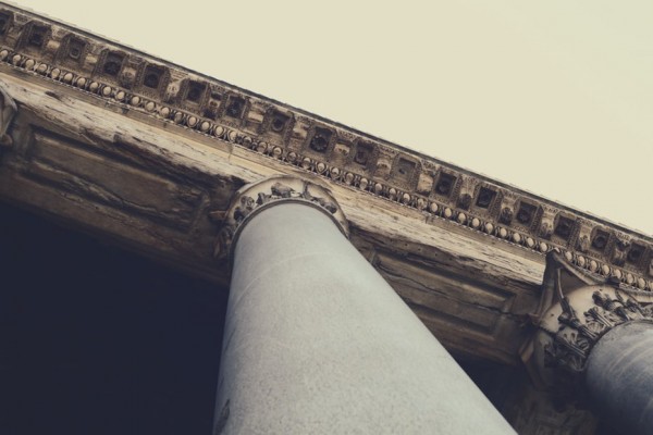 Classical columns holding up a ceiling