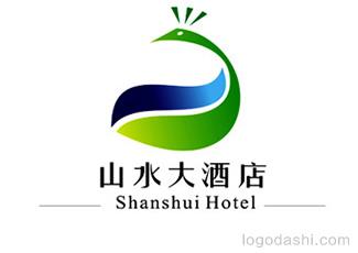 山水大酒店標志logo設(shè)計，品牌vi設(shè)計