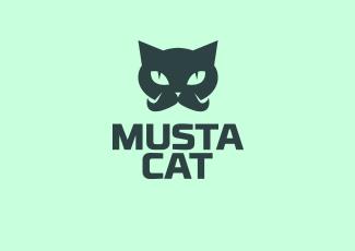 MustaCat標志logo設計，品牌vi設計