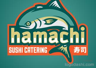 Hamachi壽司店商標標志logo設計，品牌vi設計