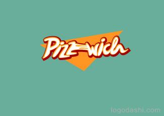 Pizzwich三明治標(biāo)志logo設(shè)計(jì)，品牌vi設(shè)計(jì)