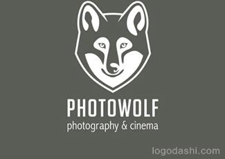 Photowolf標志logo設計，品牌vi設計