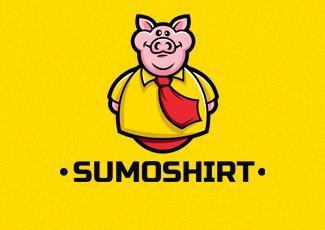 Sumoshirt豬logo標志logo設(shè)計，品牌vi設(shè)計