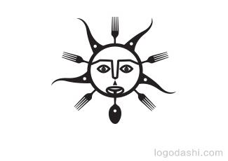 太陽神餐廳logo標志logo設計，品牌vi設計