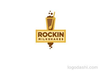 logo收藏家rockin搖滾奶昔logo標(biāo)志logo設(shè)計(jì)，品牌vi設(shè)計(jì)