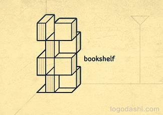 bookshelf書架logo標(biāo)志logo設(shè)計(jì)，品牌vi設(shè)計(jì)