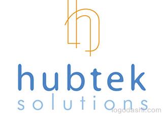 hubtek解決方案標志logo設(shè)計，品牌vi設(shè)計