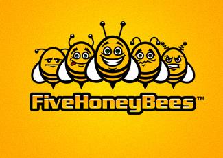 FiveHoneyBees商標(biāo)標(biāo)志logo設(shè)計(jì)，品牌vi設(shè)計(jì)