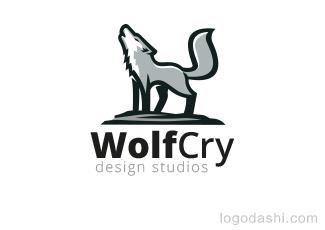 WolfCry標志標志logo設(shè)計，品牌vi設(shè)計