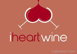 iheartwine標(biāo)志logo設(shè)計(jì)，品牌vi設(shè)計(jì)