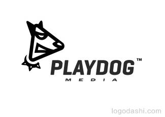 PlayDog傳媒標(biāo)志logo設(shè)計(jì)，品牌vi設(shè)計(jì)