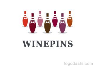 winepins標(biāo)志標(biāo)志logo設(shè)計(jì)，品牌vi設(shè)計(jì)