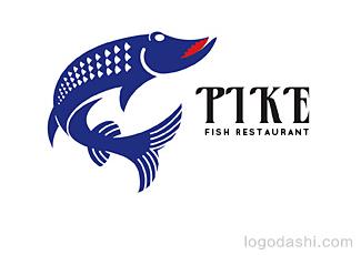 PIKE魚類餐廳標志logo設計，品牌vi設計