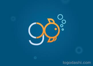 GO水族館logo標志logo設計，品牌vi設計